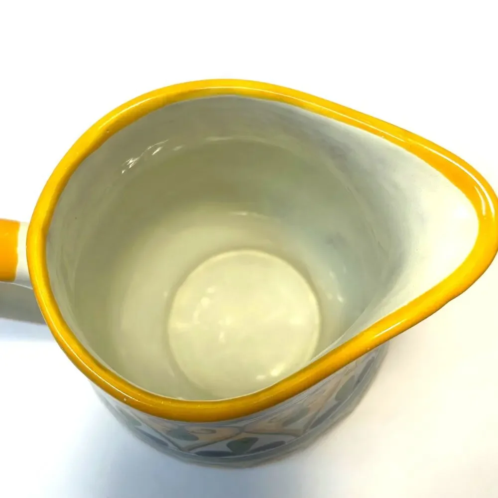 Talevera Redware Pottery Handpainted Mexico Lead Free Water/Juice/Tea Pitcher‎